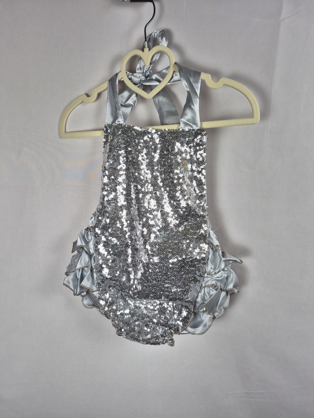 Silver Sequin Halter Kids One-Piece Size ?